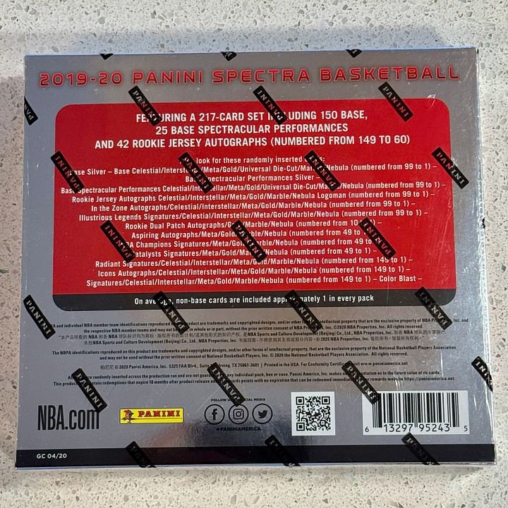 2019-20 Panini Spectra Hobby Box FACTORY SEALED product image (2)