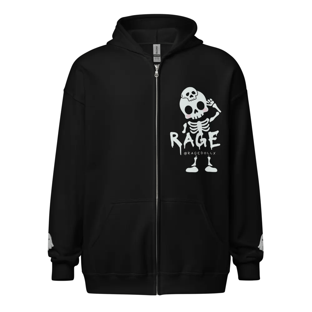 Ghostly Rage - Skull Zip Hoodie product image (6)