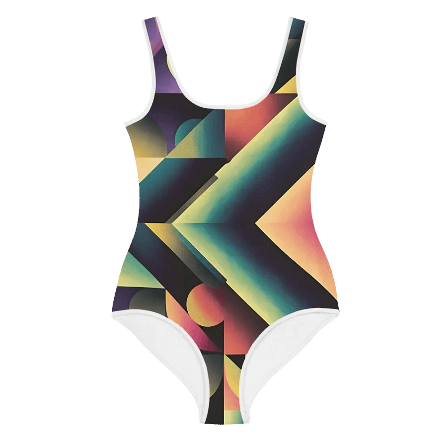 Abstract Lithographic Pattern Design Youth One Piece Swimsuit - V7 product image (1)