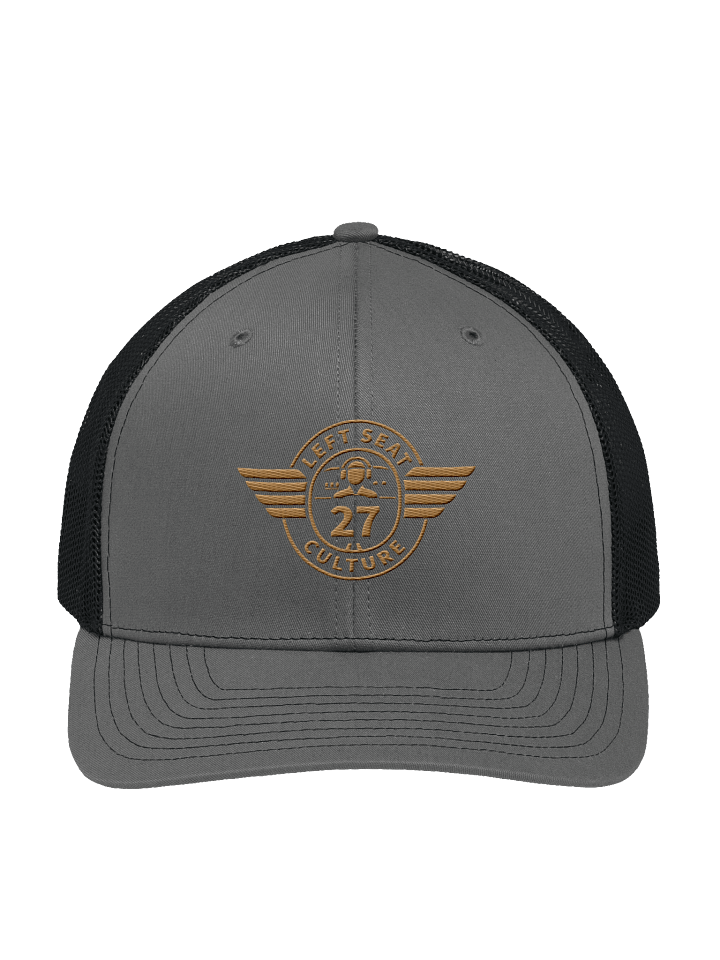 Left Seat Culture Trucker Hat - Grey / Black / Gold product image (1)