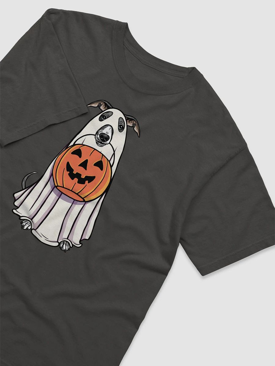 Funny Halloween Italian Greyhound(Blue & White) T-Shirt | Funny Iggy Wearing a Ghost Costume and Holding a Pumpkin Basket product image (19)