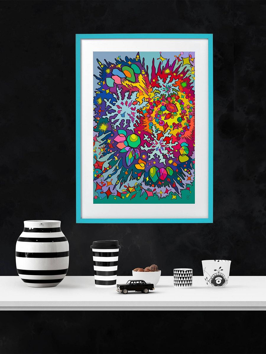 Vibrant Abstract Fusion Poster -Snowflakes product image (5)