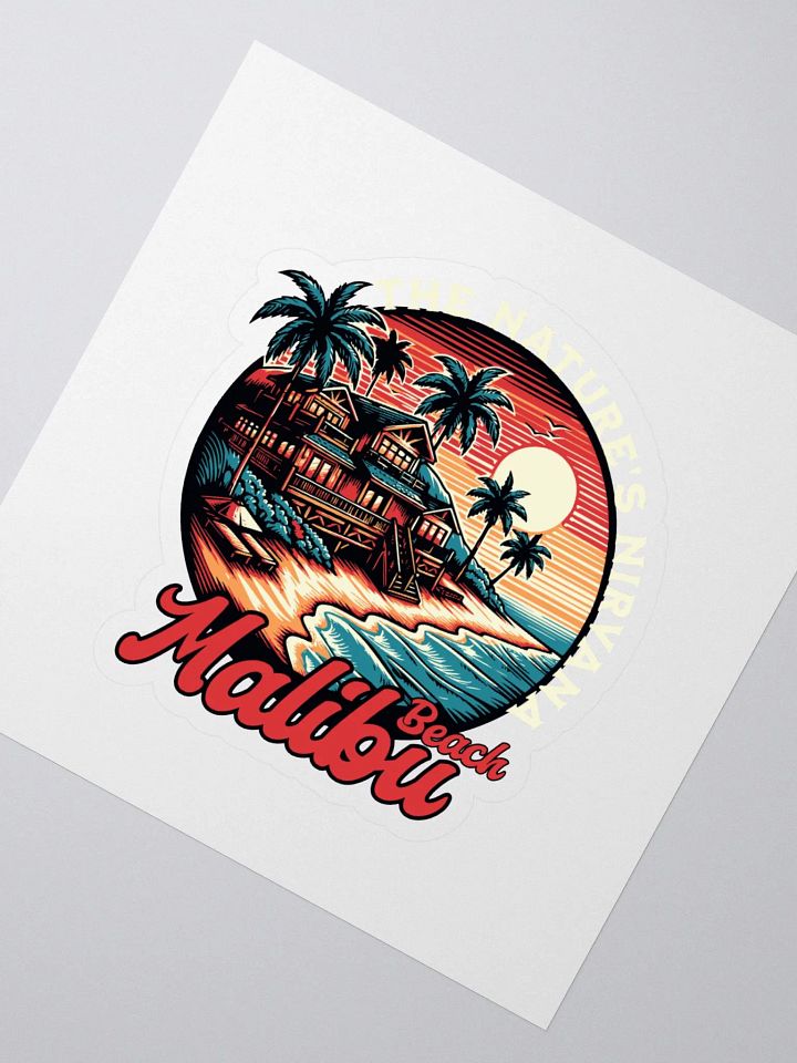 Malibu Beach Vacation Lover Retro Sticker product image (2)