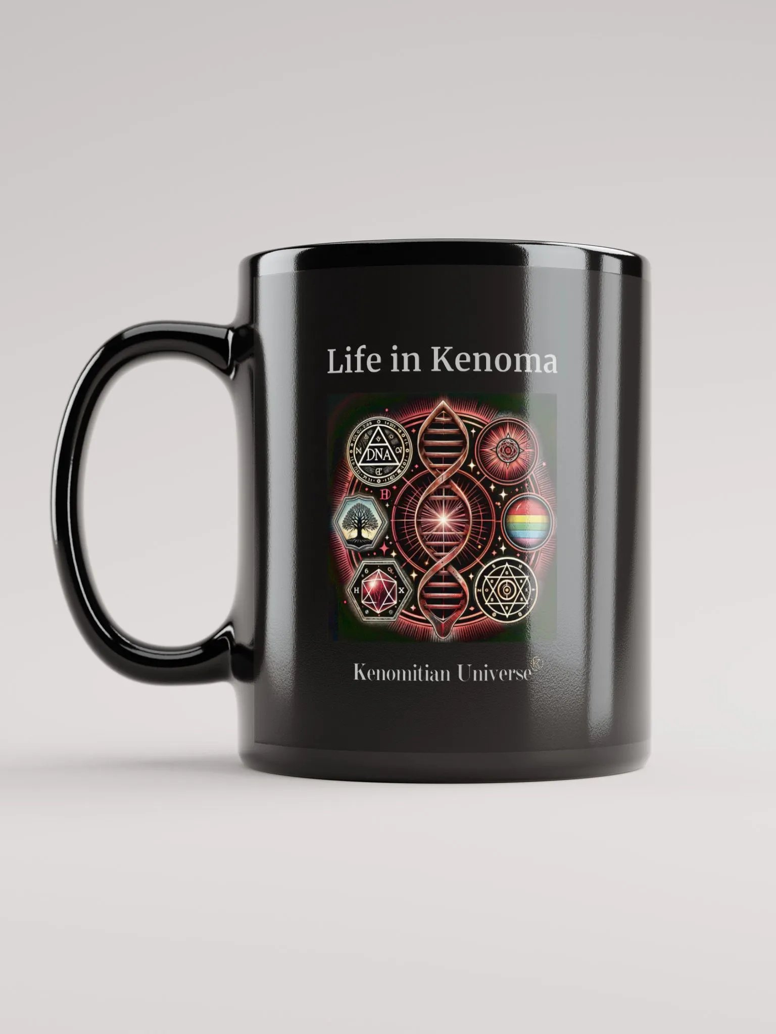 Life in Kenoma | Black Glossy Mug product image (2)