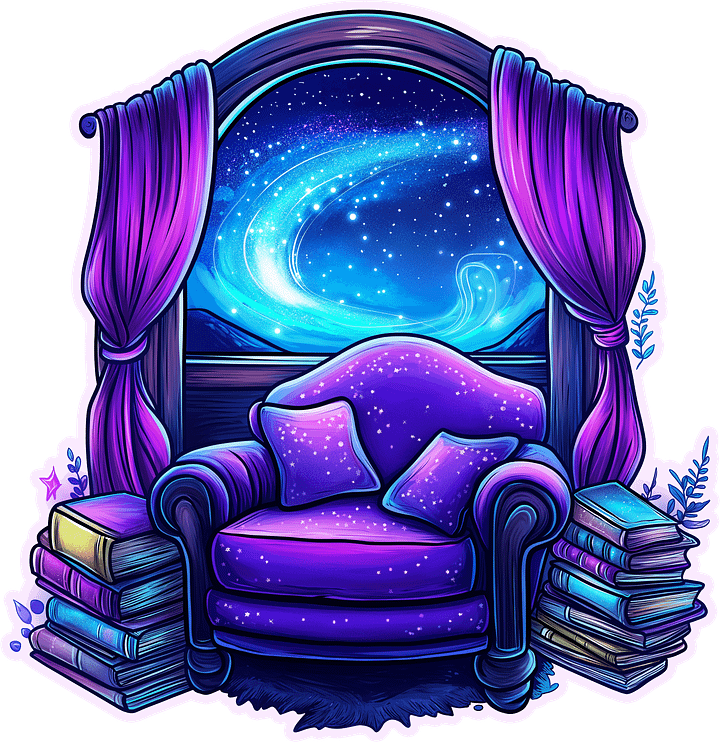 Starlit Reading Nook Sticker product image (1)