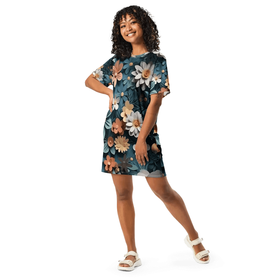 3D-Ditsy-Flowers-Seamless-Patterns T-shirt Dress - V9 product image (9)