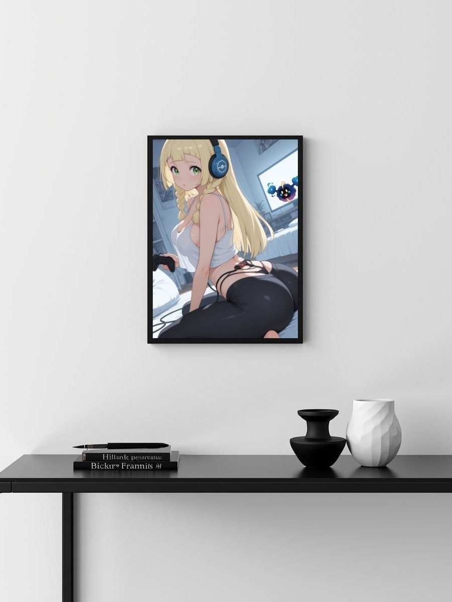 Pokémon Lillie Lewd Gamer Girl – Glossy 8x10 Metal Print product image (3)
