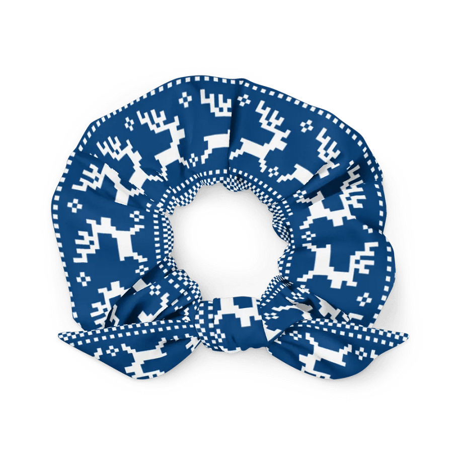 Winter Blue Reindeer Scrunchie with Bow product image (3)