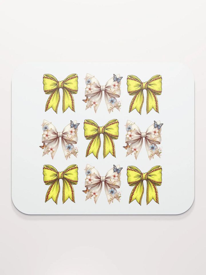 Spring Bows Softball Butterfly Garden Mouse Pad product image (1)