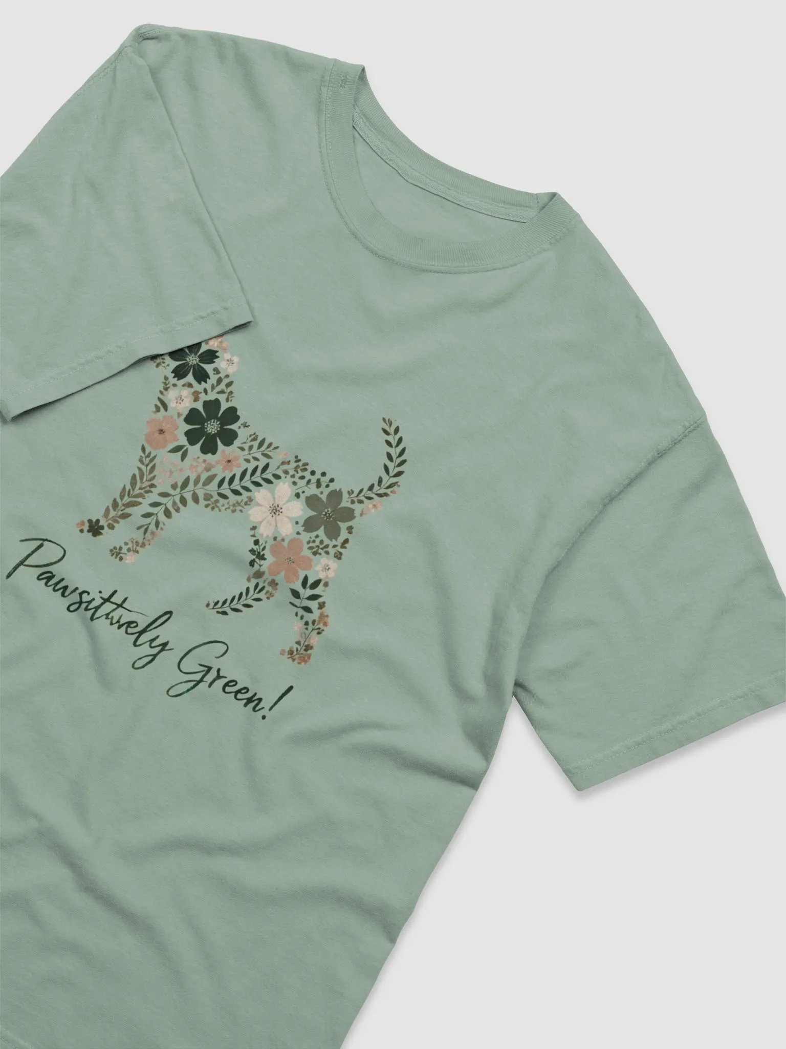 Floral Pawsitively Green T-Shirt product image (25)