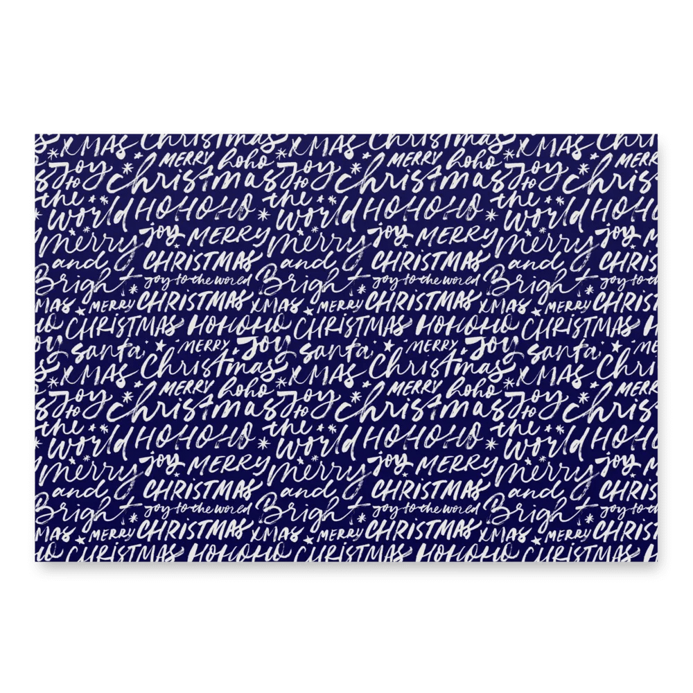 Elegant Holiday Wrapping Paper Set (3 Sheets) - Gold & Navy Christmas Icons product image (3)