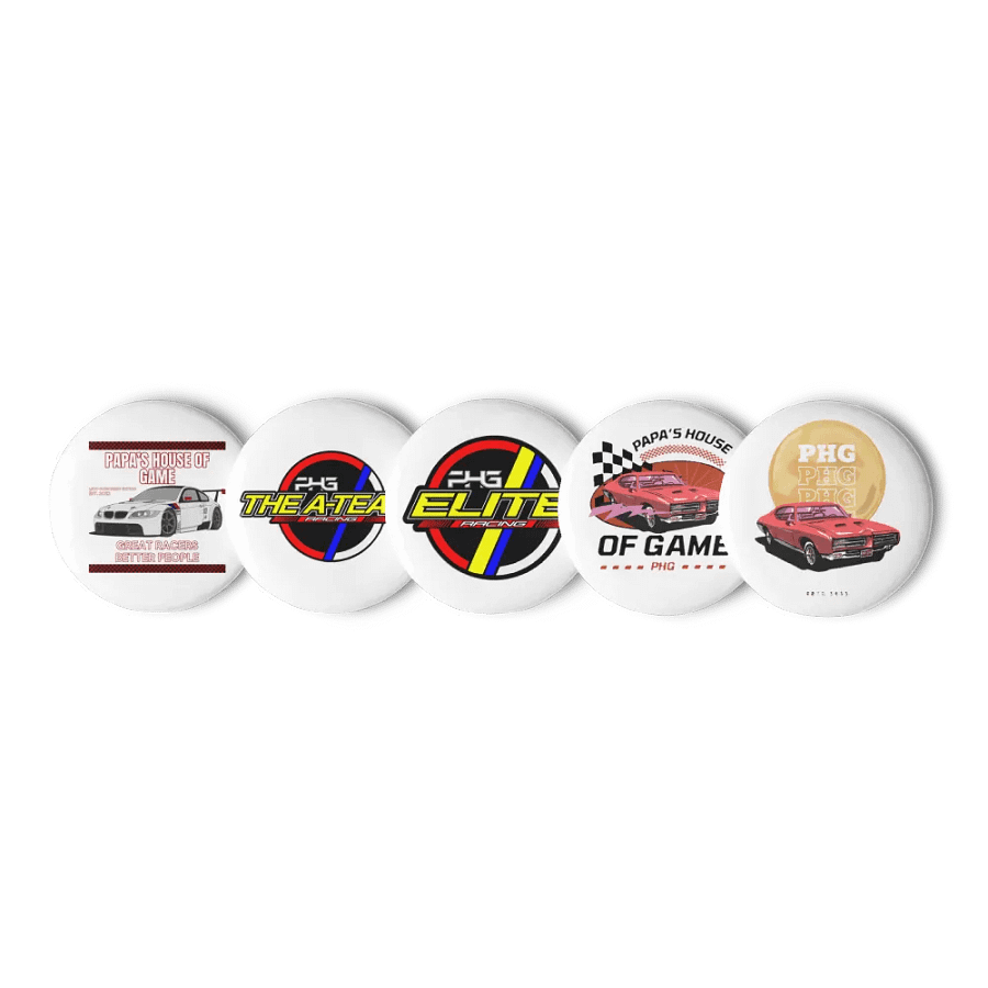 Papa's Racing Car Pin Buttons Set product image (1)