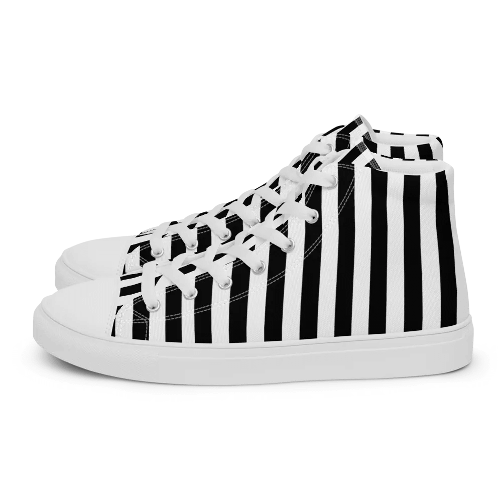 Women's Black And White Striped High Tops product image (3)