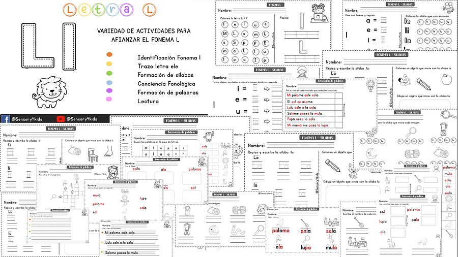 Kit completo de actividades fonema L l product image (2)