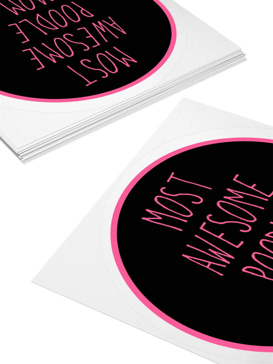"Most Awesome Poodle Mom" Pink & Black Sticker product image (5)