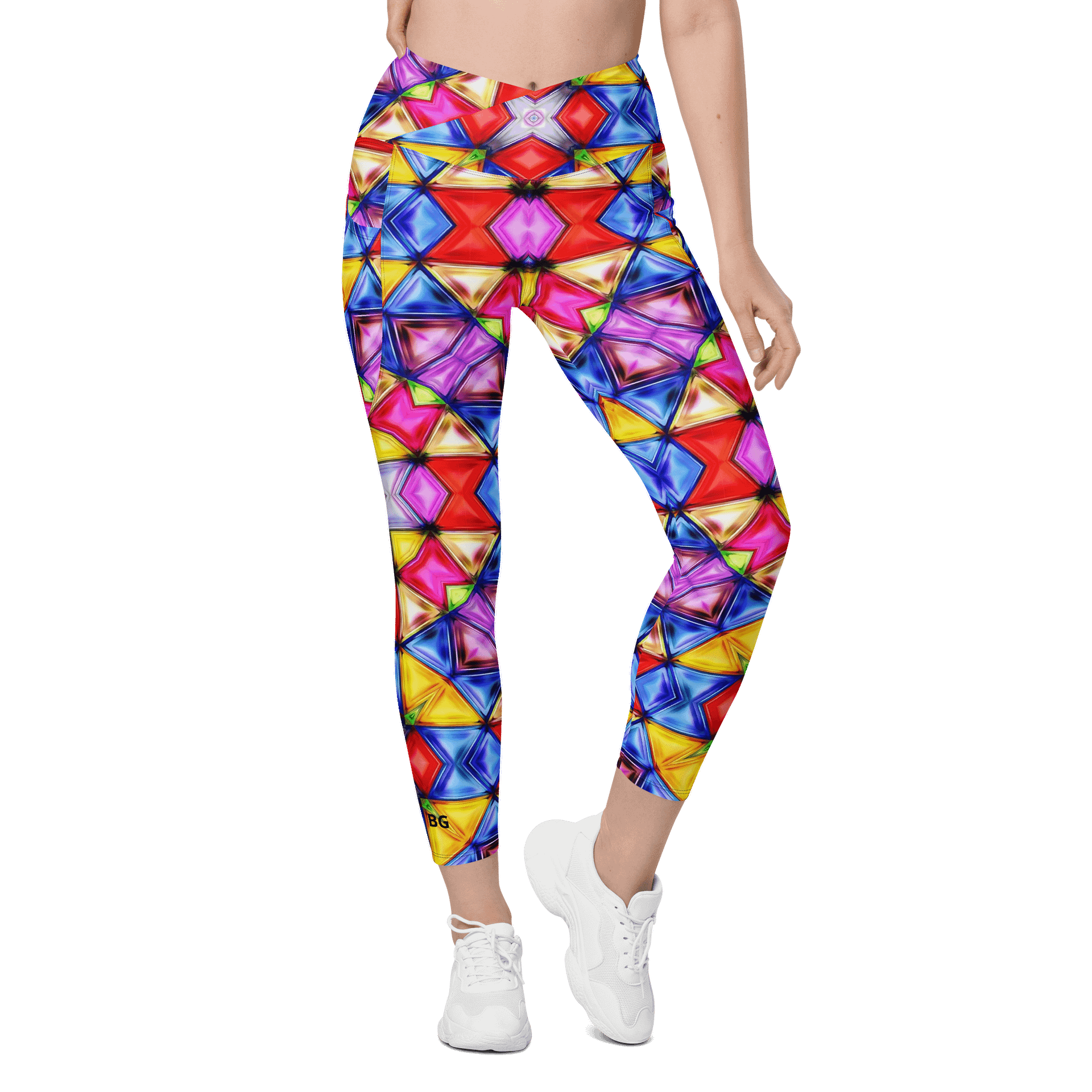 Barry Grady 'Vibrant' Crossover Leggings with Pockets product image (1)