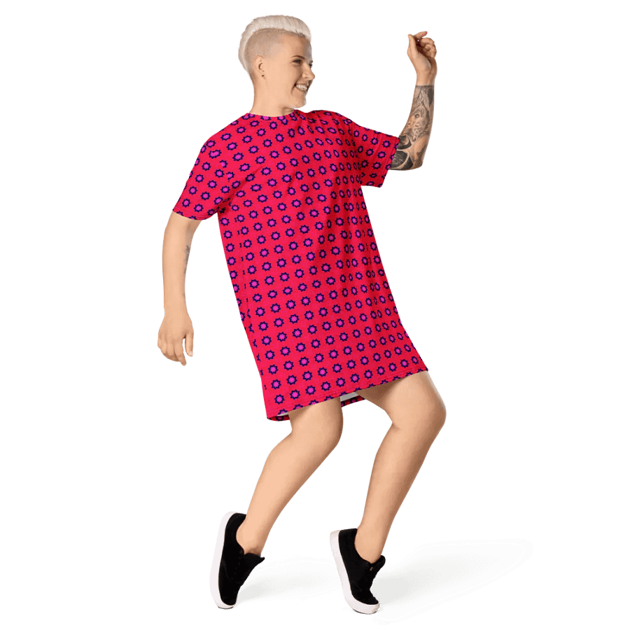 Abstract Red TShirt Dress product image (6)