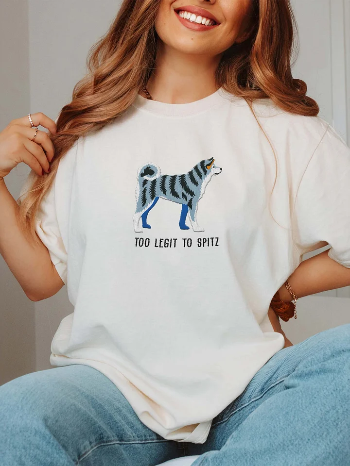 Too Legit to Spitz T-Shirt(Embroidered) of a Japanese Akita Inu(Blue Brindle) product image (2)