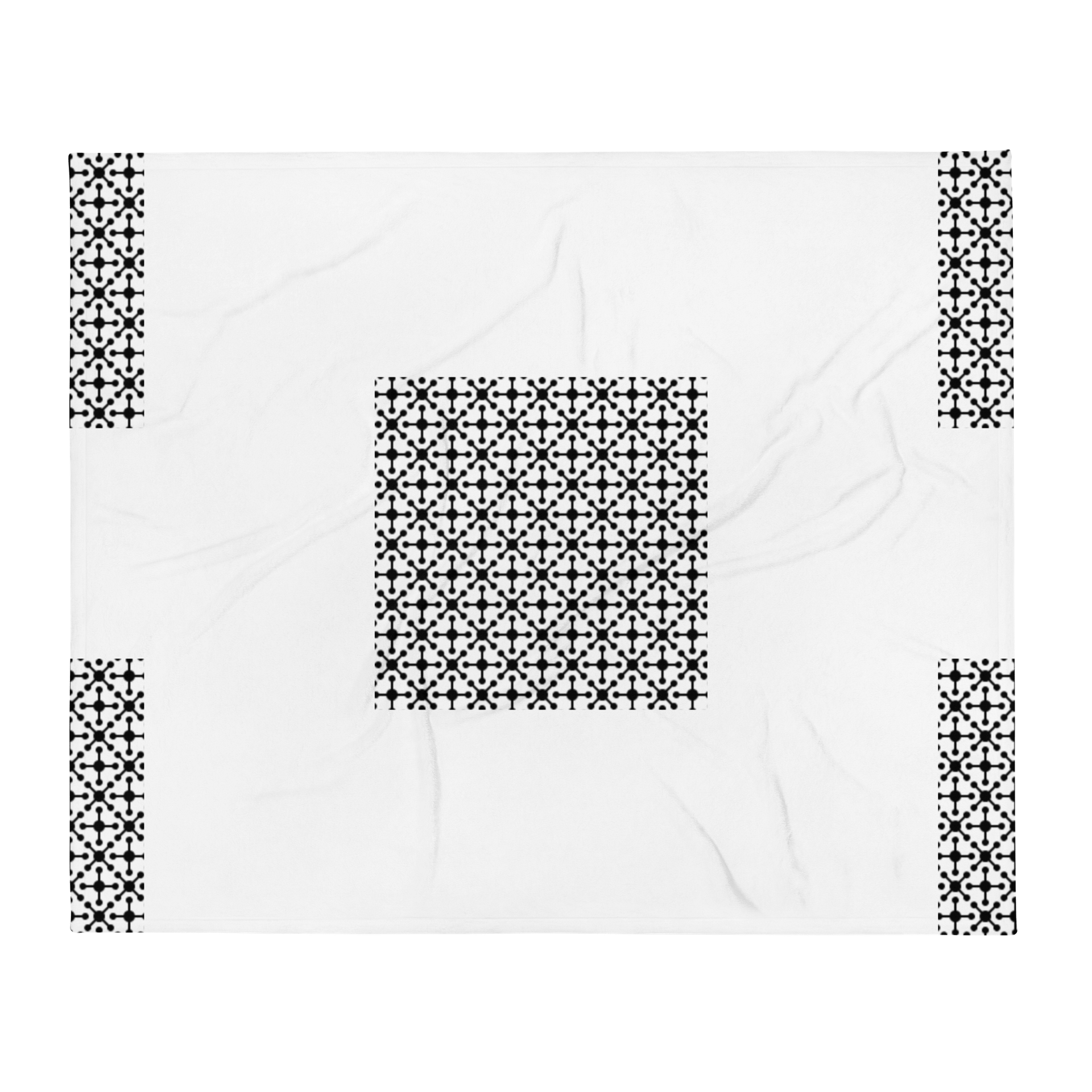 Black and White tiled patterned Printed Throw Blanket product image (3)