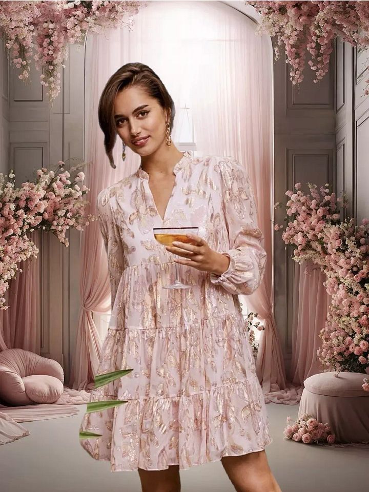 Lilly Pulitzer NWT Sarita Silk Dress Coconut Rose Gold 🦄 Size 4,6,12 🦄 product image (1)