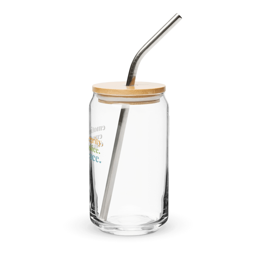 Official Planted By Calm | Calm Keepers Can-Shaped Glass (Bamboo Lid and Metal Straw) product image (3)