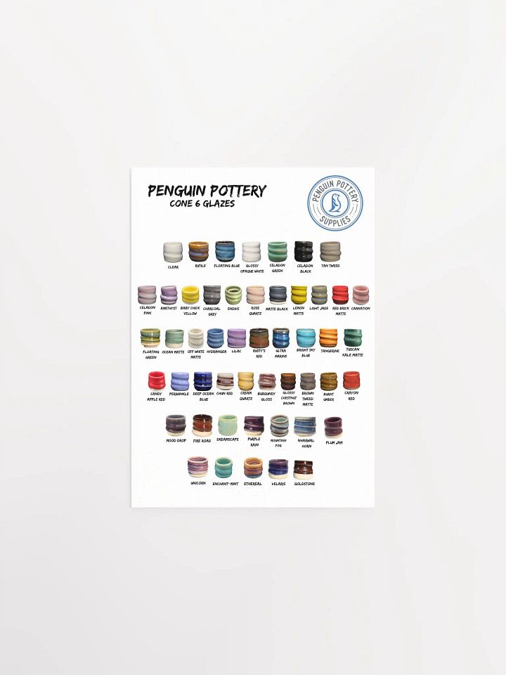 Penguin Pottery cone 6 glazes poster product image (1)