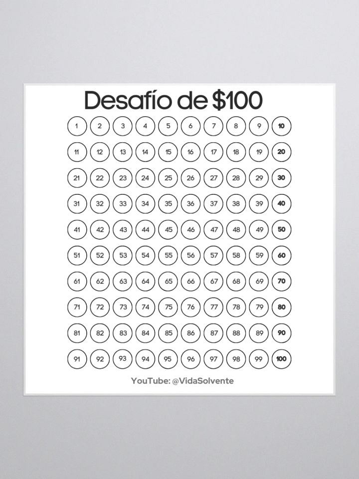 Pegatinas del desafío del ahorro de $100 product image (1)