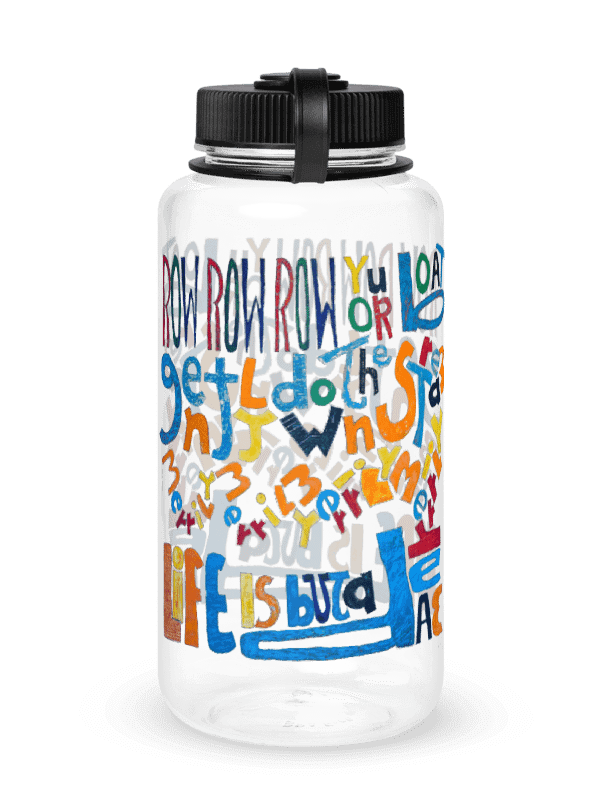 Row Row Row Your Boat Wide Mouth Plastic Water Bottle product image (1)