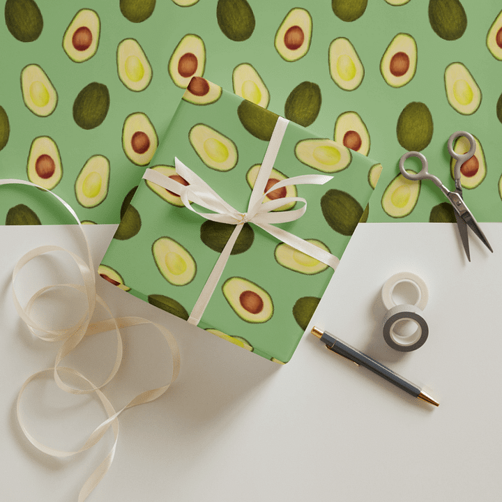 Avocado On Green Base - Wrapping Paper product image (2)