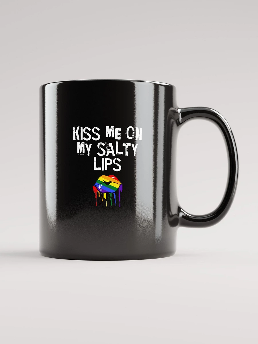 LGBTQ+ Mug Kiss Me On My Salty Lips Rainbow (black) product image (1)