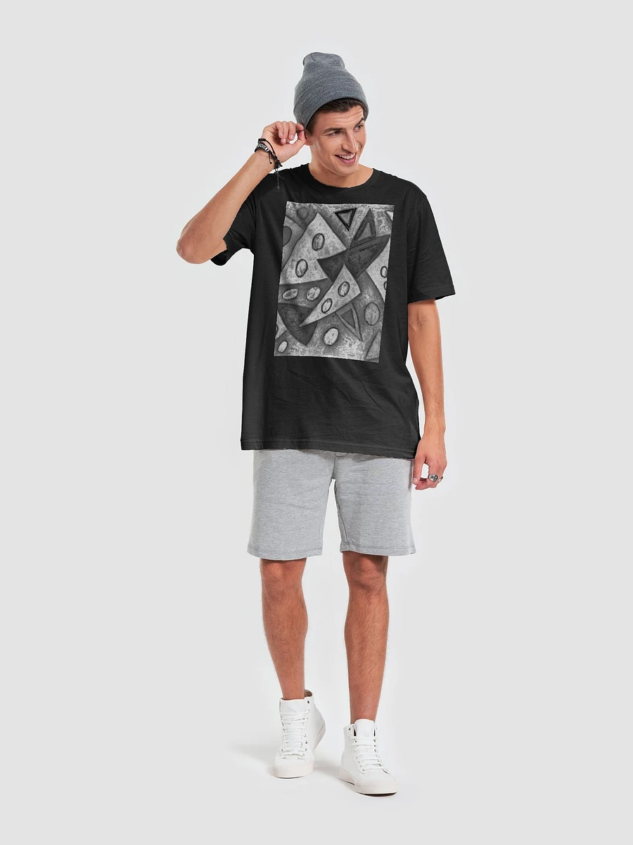 Abstract Textured Pale Monochrome Triangles Unisex T Shirt product image (3)