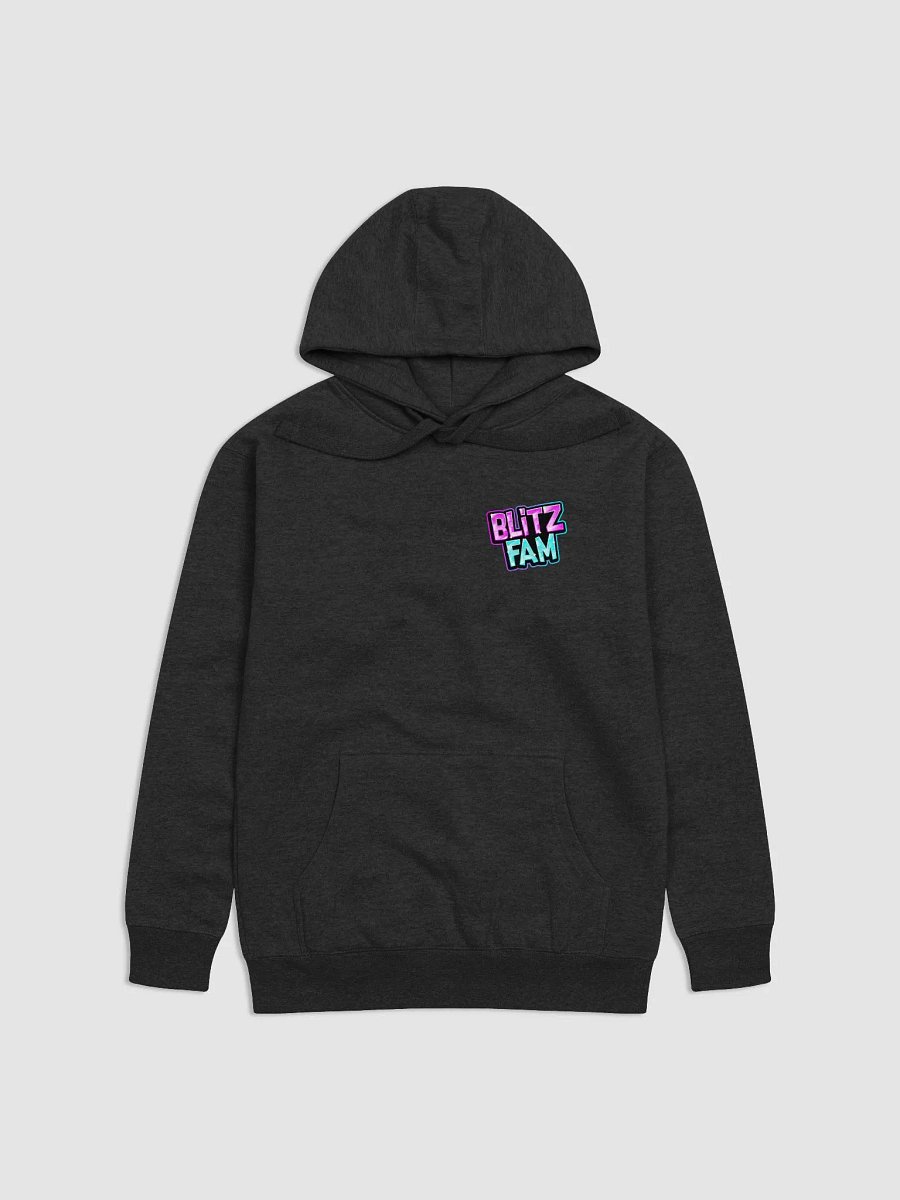 Black hoody BFam left and back logo product image (1)