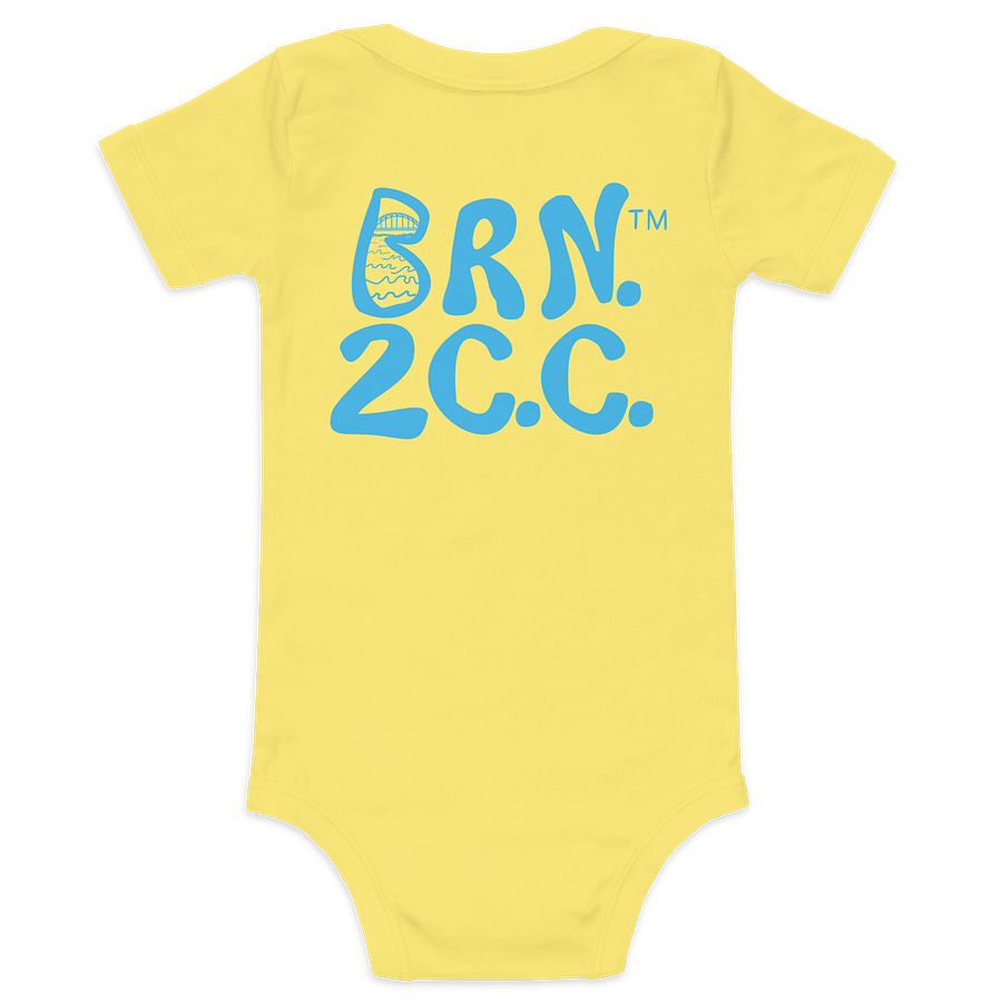 BOURNE to Cape Cod™ | Baby One-Piece with Snaps | BRN.2C.C.™ Logo Back | Ultra-Soft Cotton Bodysuit for Coastal Cuties | Deep Sky Blue Logos product image (14)