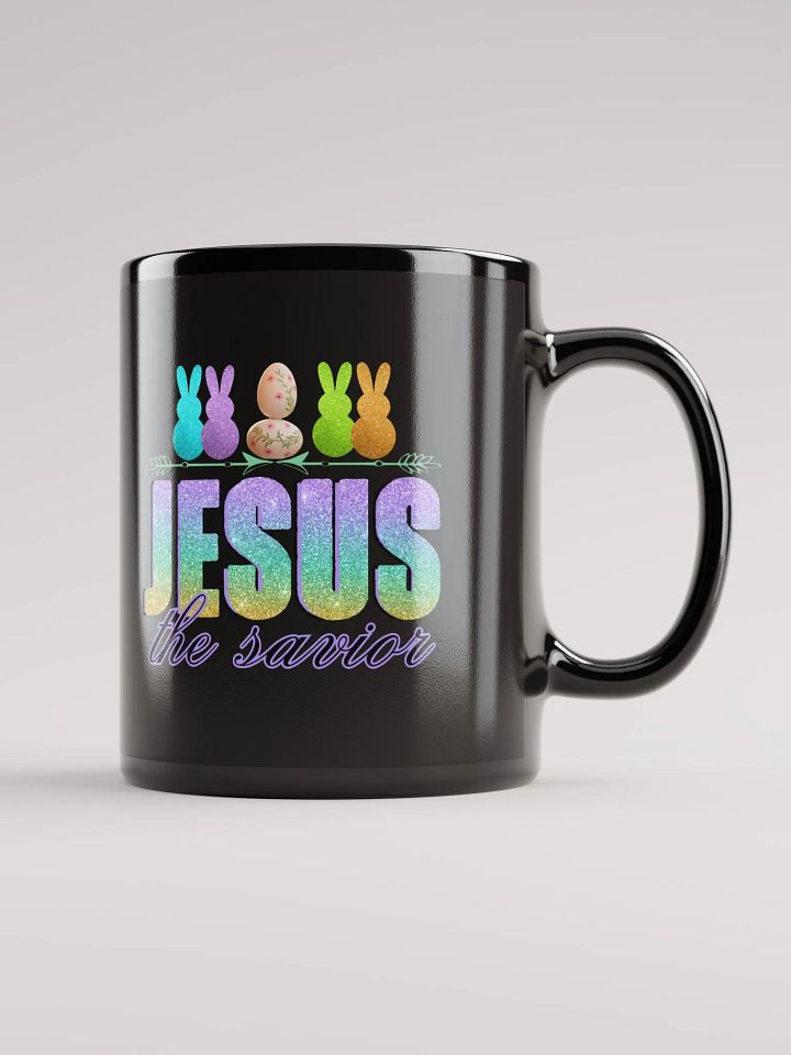JESUS The Savior Black Glossy Ceramic Mug product image (2)
