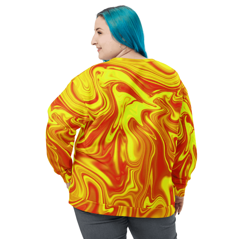 Sweatshirt - Yellow and Red Digital Fluid Art product image (3)