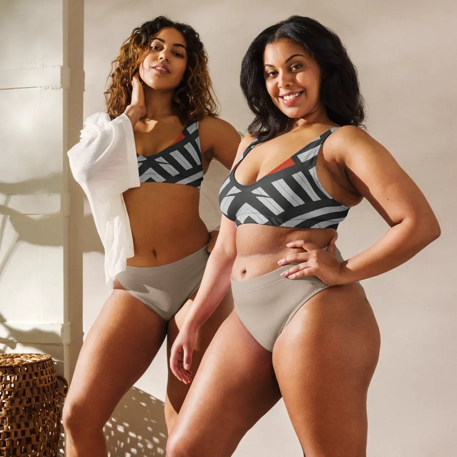 Optical Illusion Geometric Bikini Top product image (11)