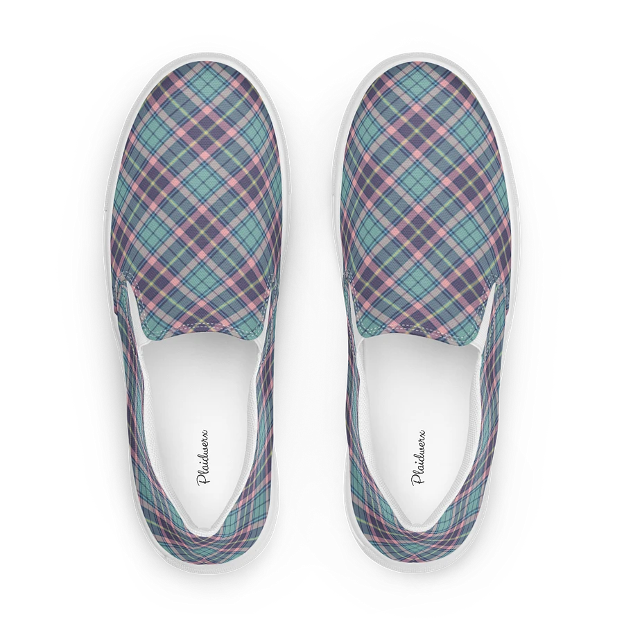 Light Green, Purple, and Pink Plaid Women's Slip-On Shoes product image (1)