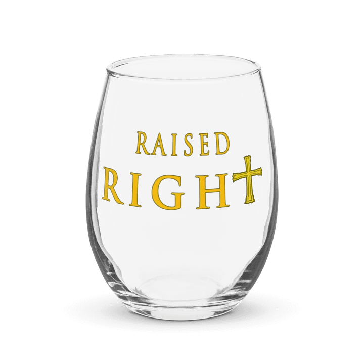 Raised Right Cross Stemless Wine Glass product image (1)