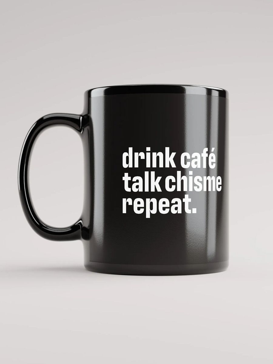 Drink café talk chisme Black Mug product image (6)