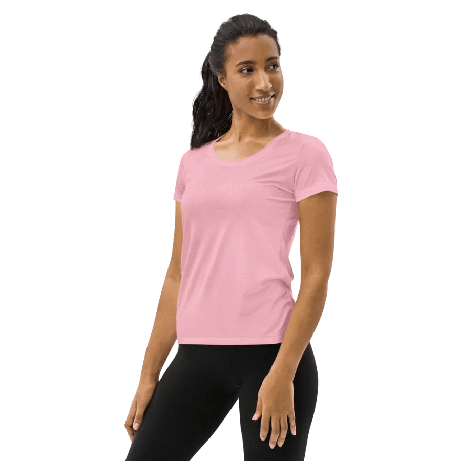 Plain Color Pink Athletic T-Shirt product image (3)