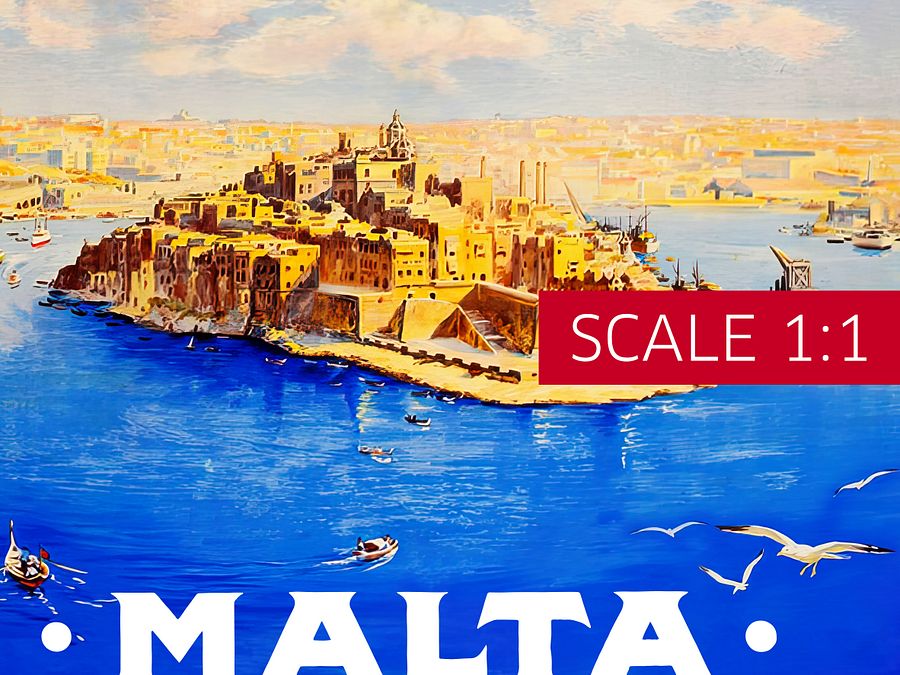 Malta, Valletta, 1930s — Retro vintage travel poster, retro travel poster, art deco poster product image (4)