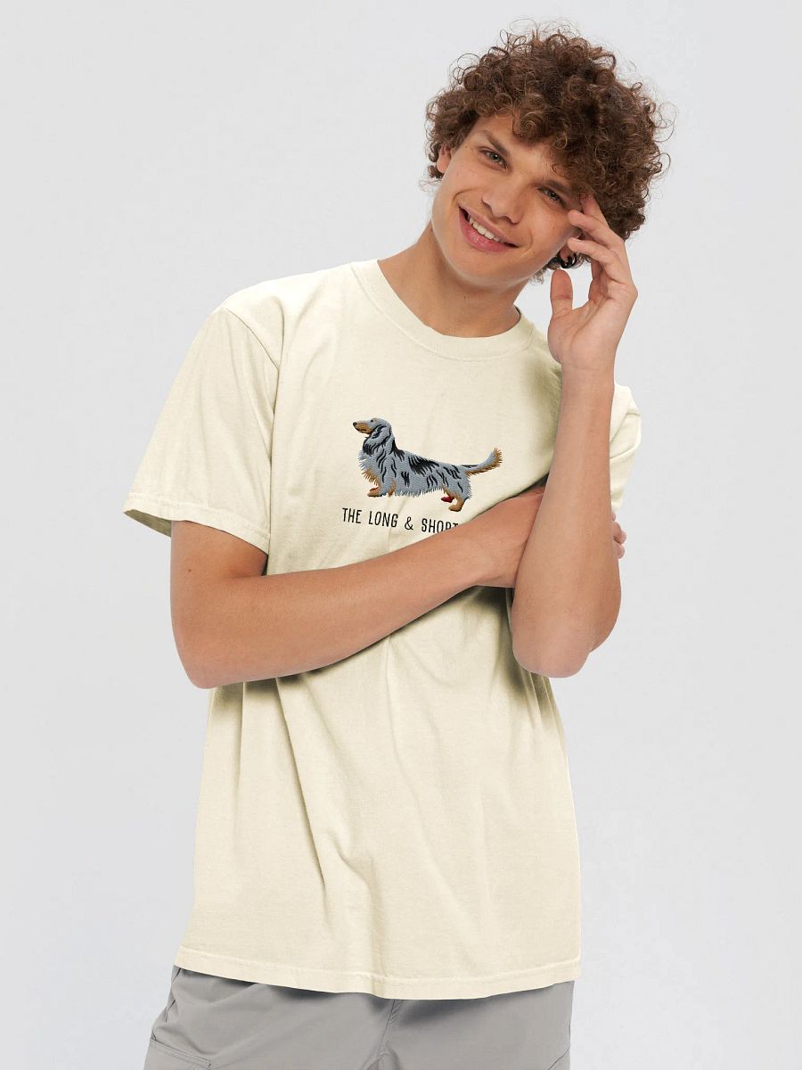 The Long & Short of It T-Shirt(Embroidered) of a Longhaired Dachshund(Dapple) product image (37)