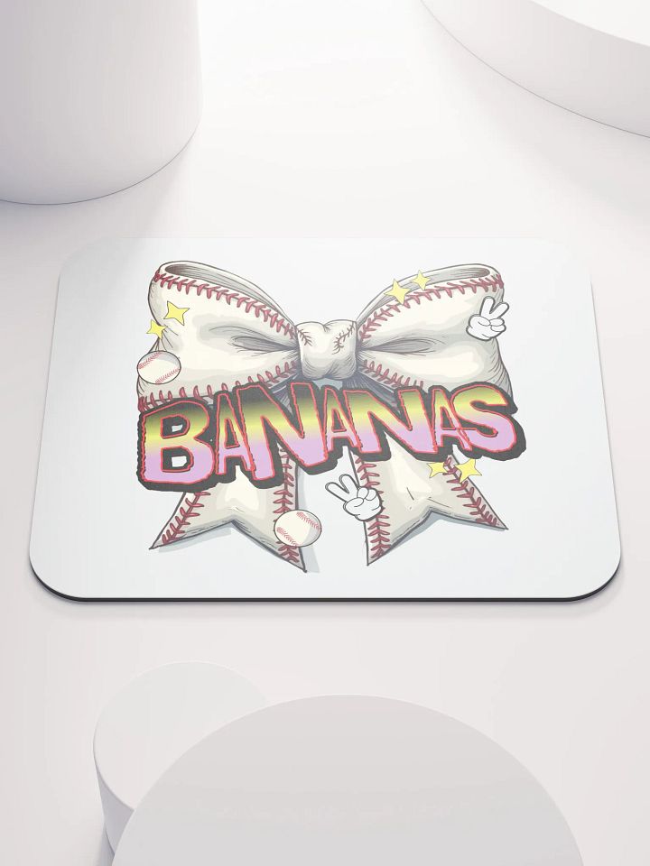 Bananas Bow Baseball Play Mouse Pad product image (2)