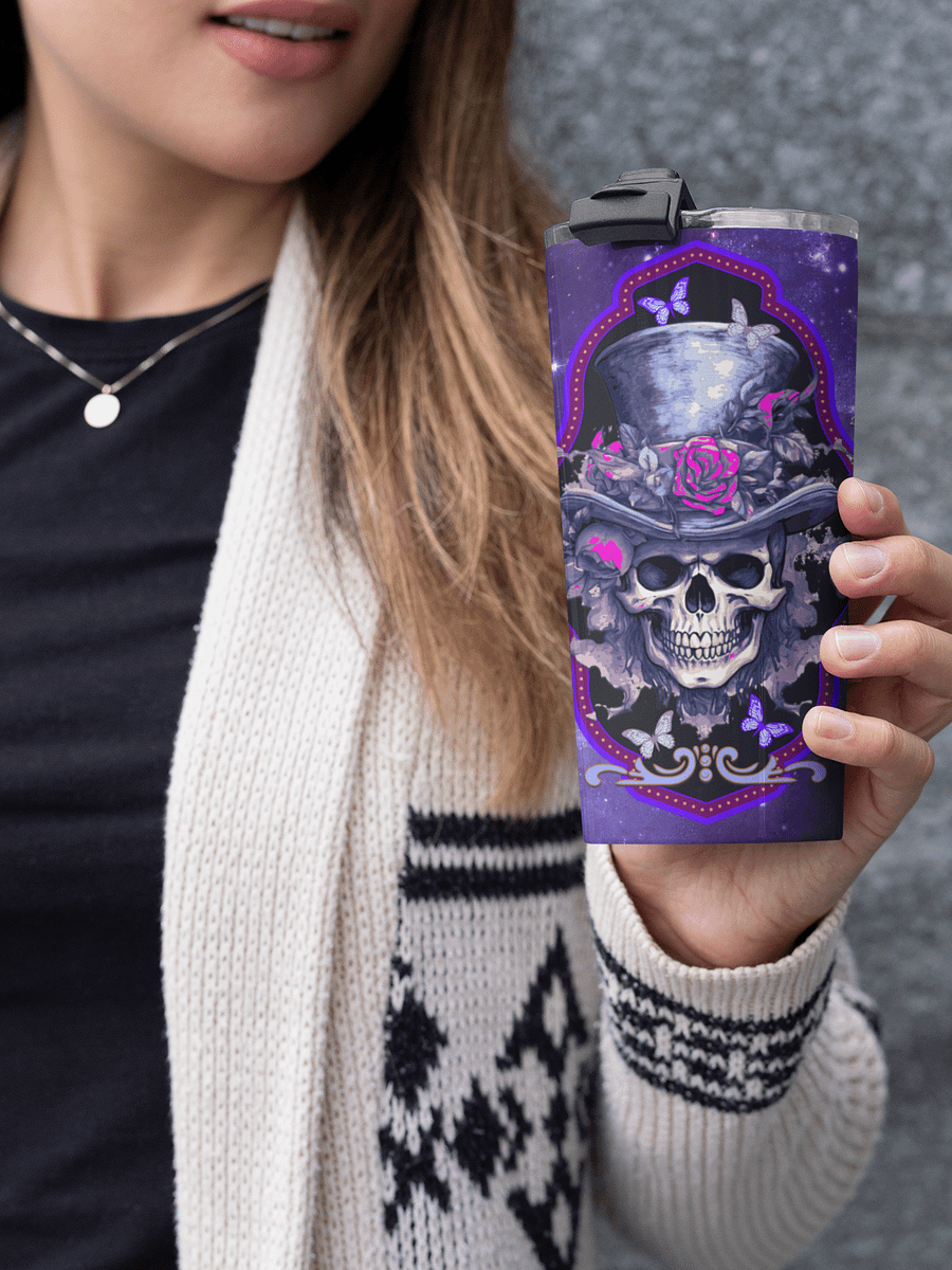 Gothic Rose Skull Travel Mug product image (3)