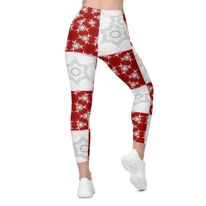 Abstract Pale Star Patchwork Design Ladies Leggings product image (2)