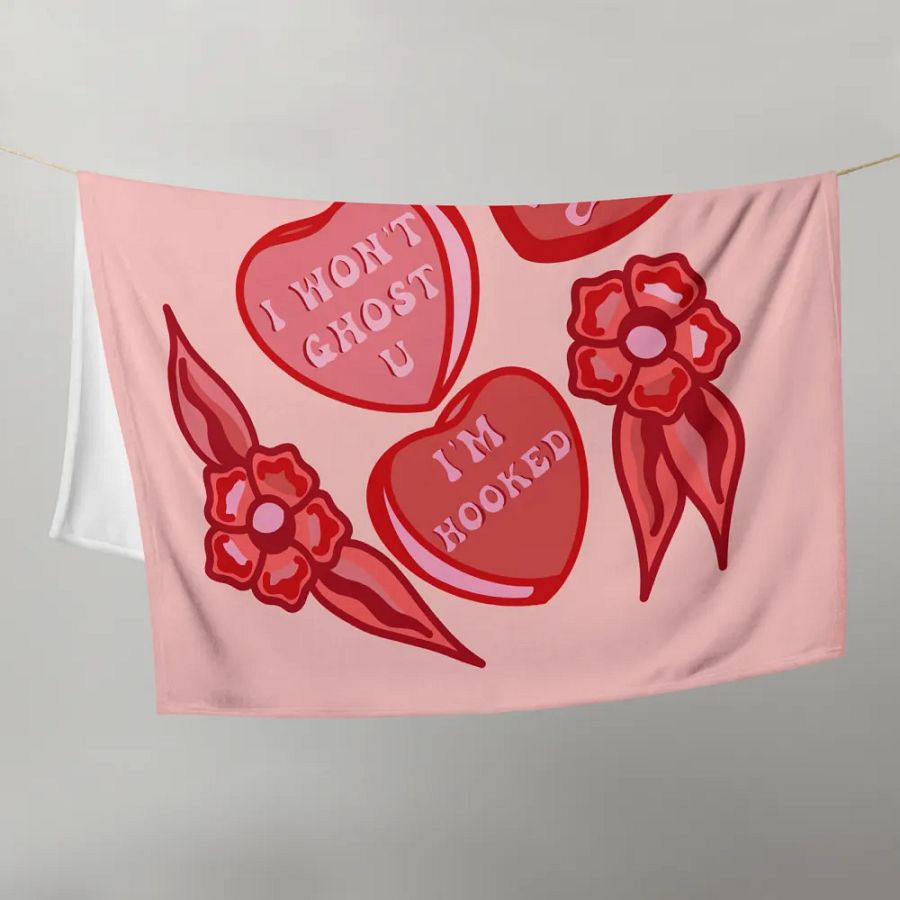 Candy Hearts Throw Blanket product image (9)