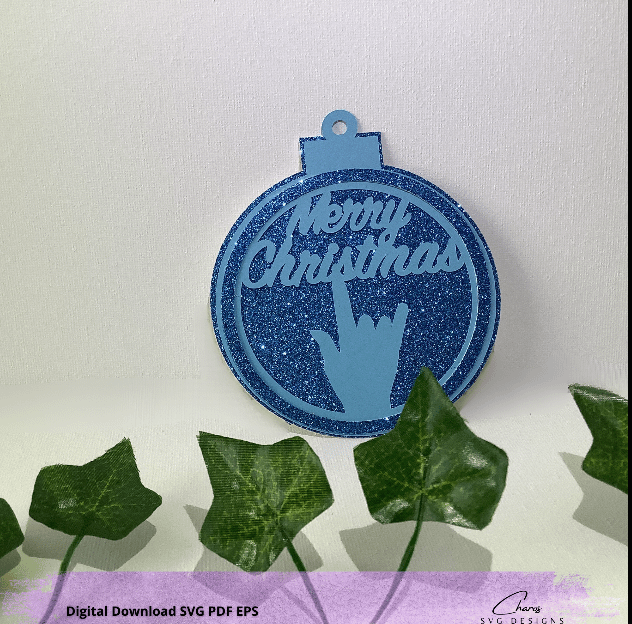 Layered I Love You in ASL Holiday Ornaments SVG Bundle product image (4)