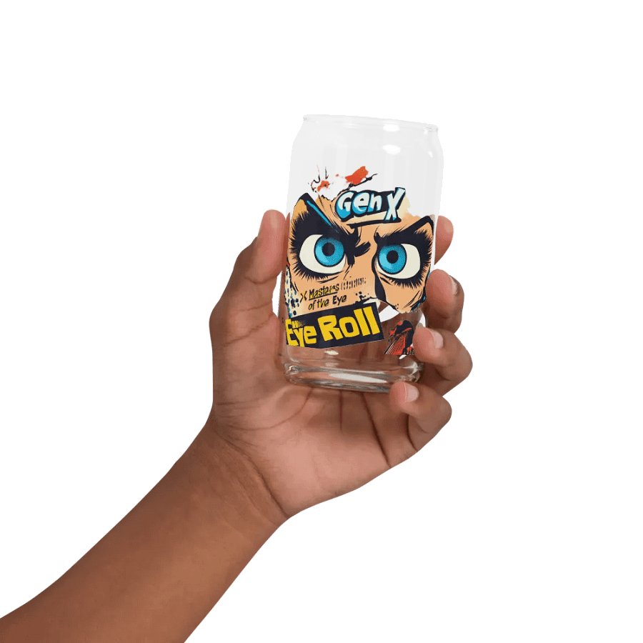 "Gen X Eye Roll Glass – Funny Drinking Glass with Retro Attitude!" product image (3)