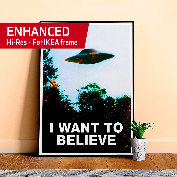 I want to believe. Original The X-Files poster (Ver.2, Season 4-5, 1996-1997) — sci-fi poster, movie poster, space art print product image (1)