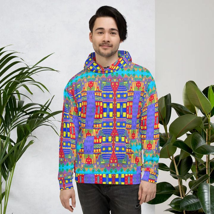 Abstract Playful Houses #2 Unisex Pull Over Hoodie product image (2)